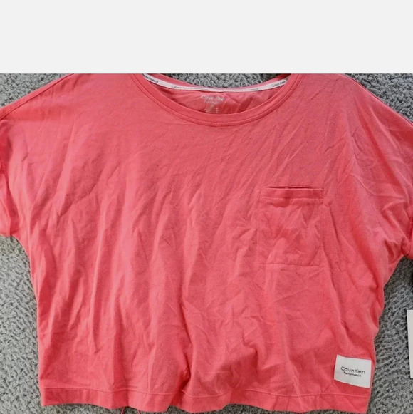 Calvin Klein Performance Bungee Hem Pocket Cotton T-Shirt Watermelon M - Picture 10 of 14